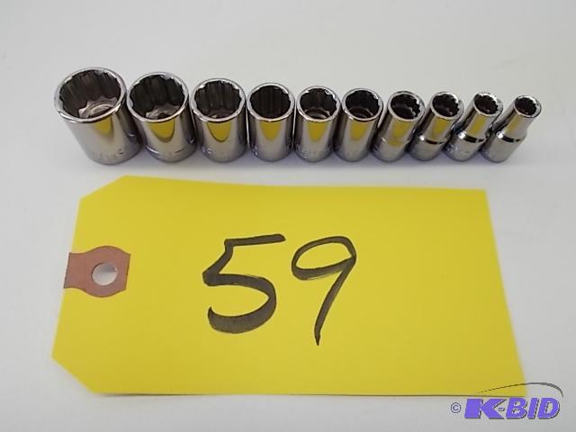 lot 59 image: Craftsman 10 pc. 12 Point Sockets, 316-916 ...
