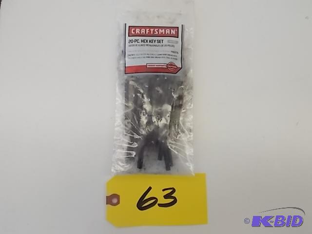 lot 63 image: Craftsman 20 pc. Metric Hex Key Set, New...