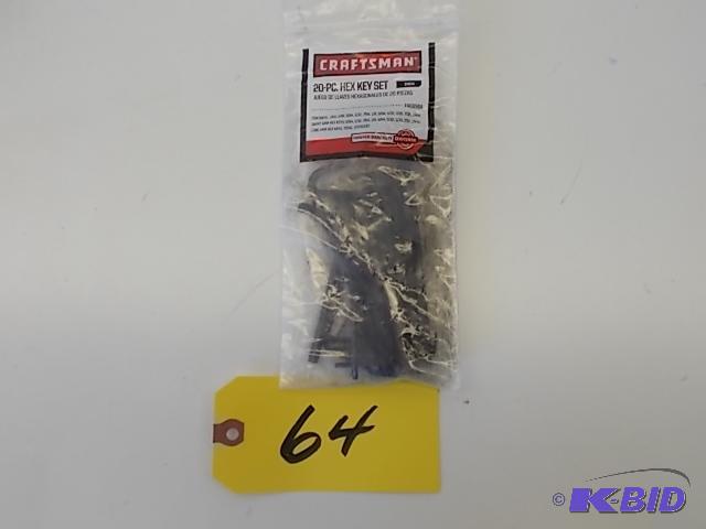 lot 64 image: Craftsman 20 pc. Standard Hex Key Set, New...