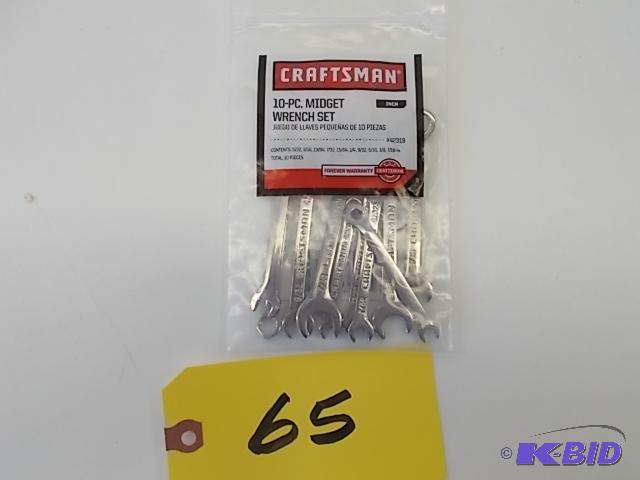 lot 65 image: Craftsman 10 pc. Standard Midget Wrench Set, ...