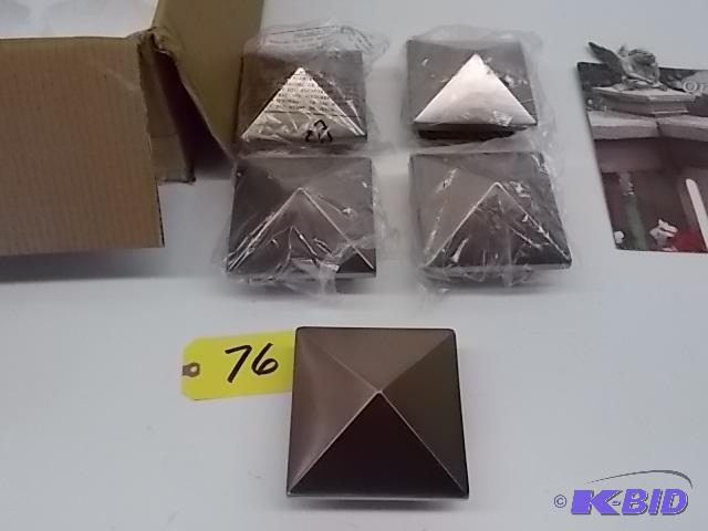 lot 76 image: (5) ArtLine Copper Post Caps, Fits 3 12"...