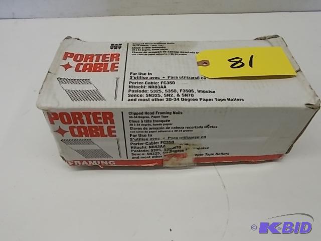 lot 81 image: Porter Cable Clipped Head Framing Nails, 3-34...