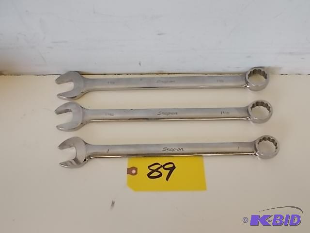lot 89 image: Snap On 3 pc. Wrench Set, 1", 1 116&quo...