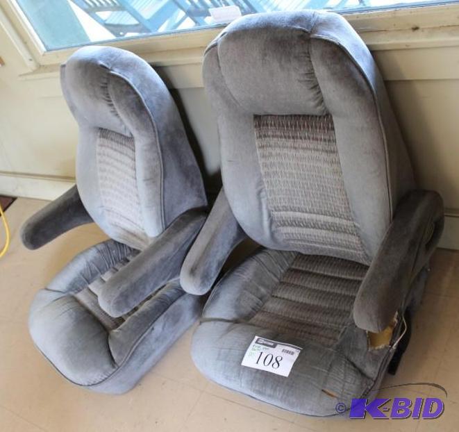 lot 108 image: Lot of (2) Ford Van Seats, Tear in one cushio...