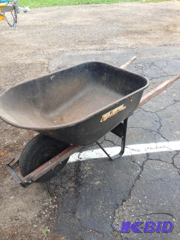 lot 122 image: True Temper Steel Wheel Barrow - 6 Cubic Ft.,...