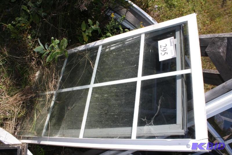 lot 295 image: Lot of (2) Casement Windows White Vinyl One...