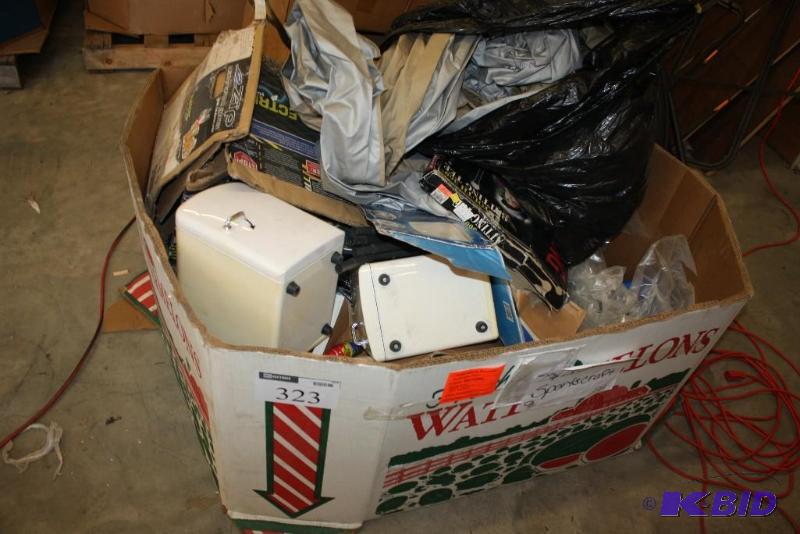 lot 323 image: Box Lot of Miscellaneous Items Including Bat...
