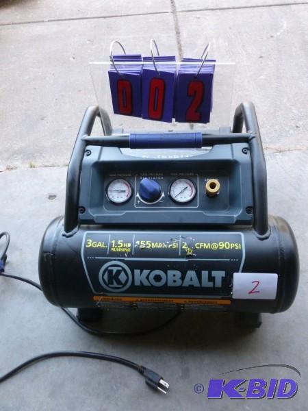 Kobalt 3 gallon air shop compressor