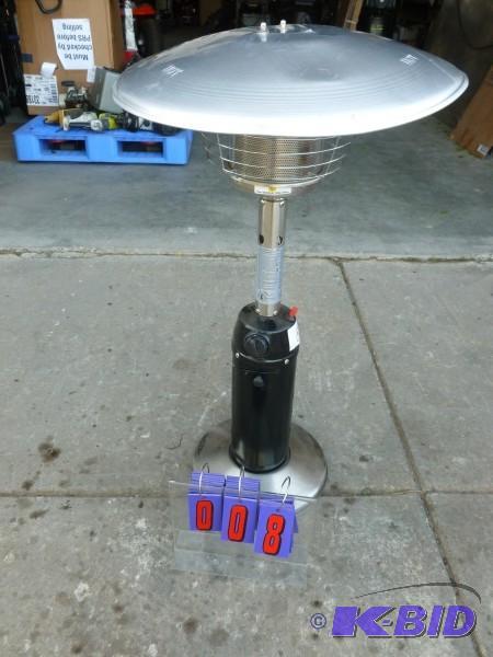 lot 8 image: Outdoor lp patio heater. Minor shipping damag...