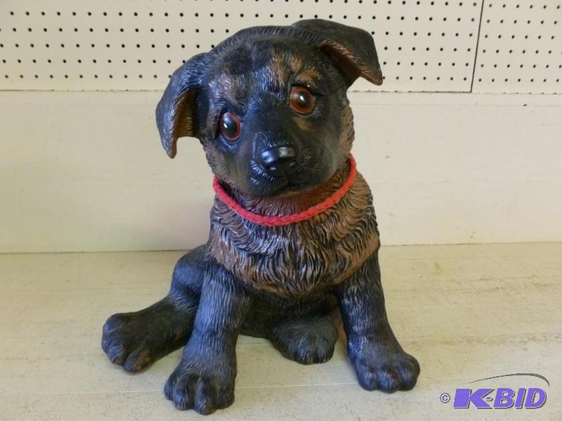 lot 33 image: Large painted ceramic dog floor decoration, h...