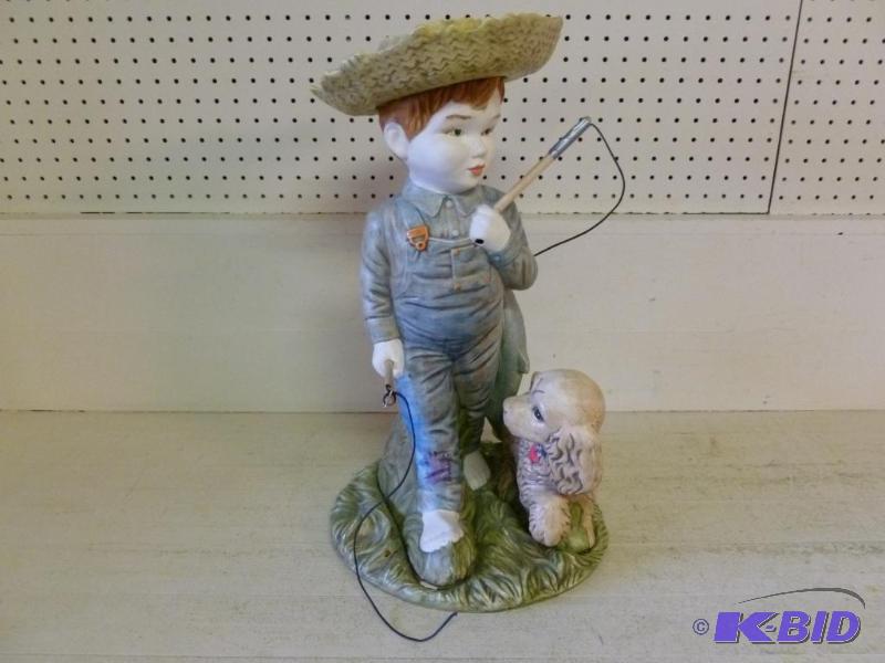 lot 34 image: Large ceramic bot with dog floor decoration t...