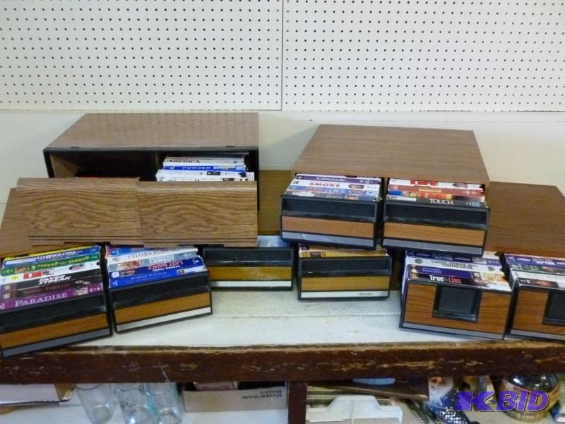 lot 43 image: Lot of five good, two drawer VCR movie cases ...