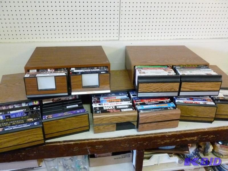 lot 44 image: Lot of five good, two drawer VCR movie cases ...