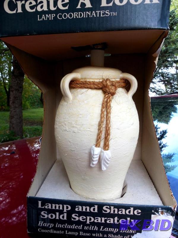 lot 15 image: Beachy Looking Large Table Lamp - New in Box