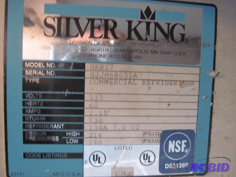 Silver King Commercial Refrigerator Model SK ...