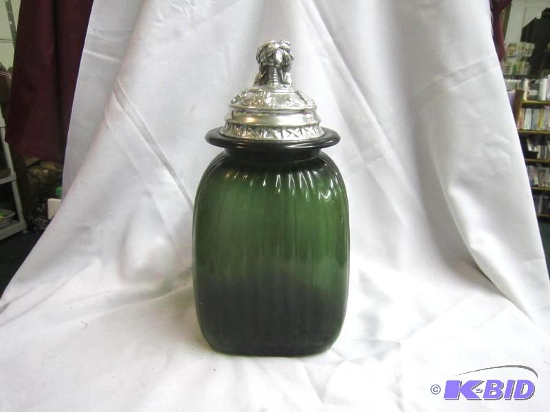 Green Glass Canister
