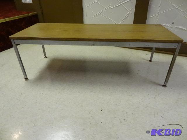 Coffee table or bench with steel frame and la...