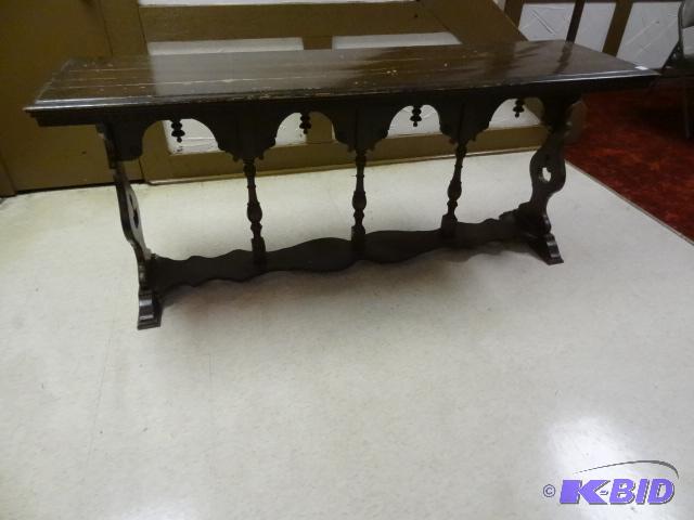 Gothic style console table. Solid wood with a...