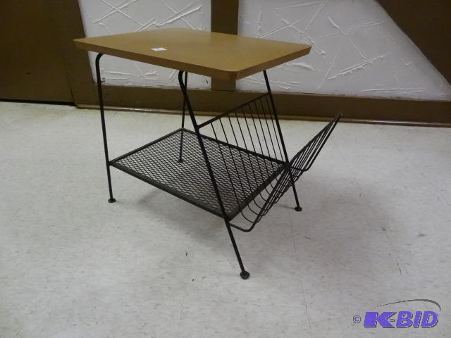 50s retro end table with built in magazine r...