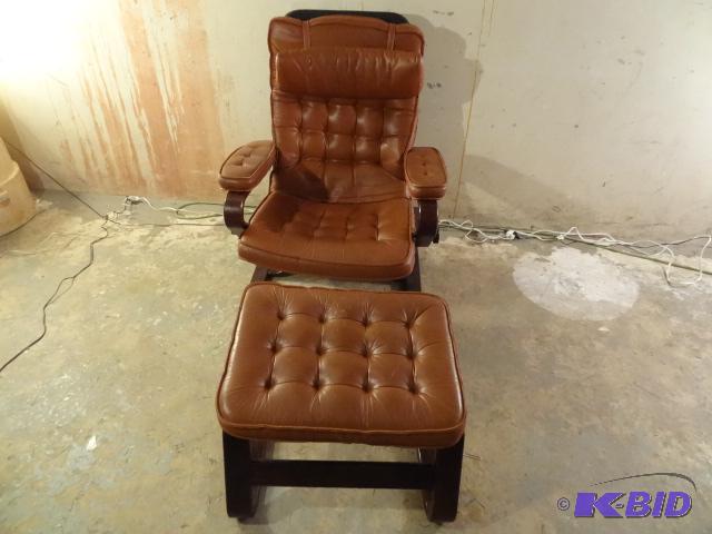 Westnofa danish modern recliner and ottoman. ...