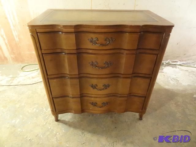1950s french provincial leather top 4 drawer...