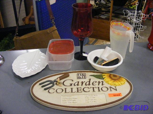 Lot of misc dishes and a Garden Collection pl...
