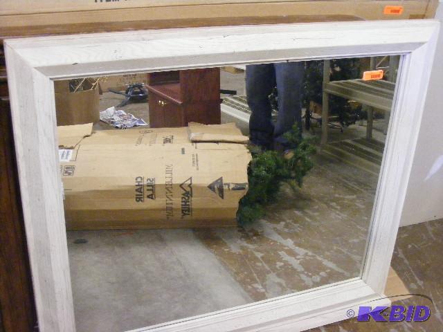Mirror, approx 48 x 43 brushed antique fini...