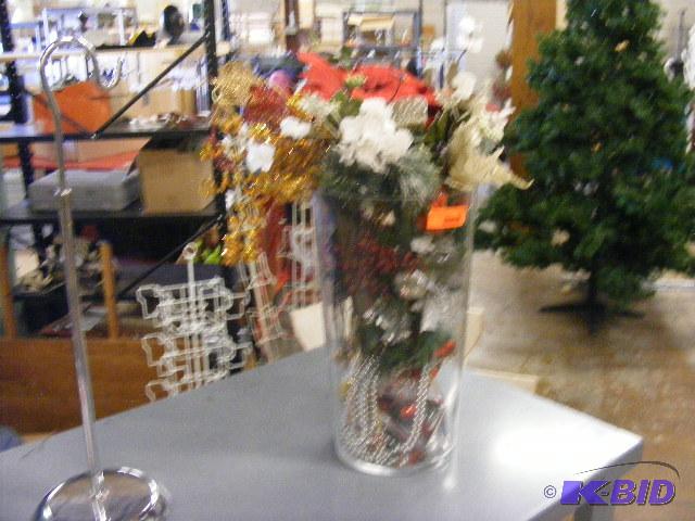 Glass Vase filled with Christmas Items and Or...
