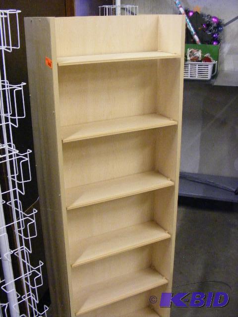 wooden rotating shelving unit, 10 wide, 13...