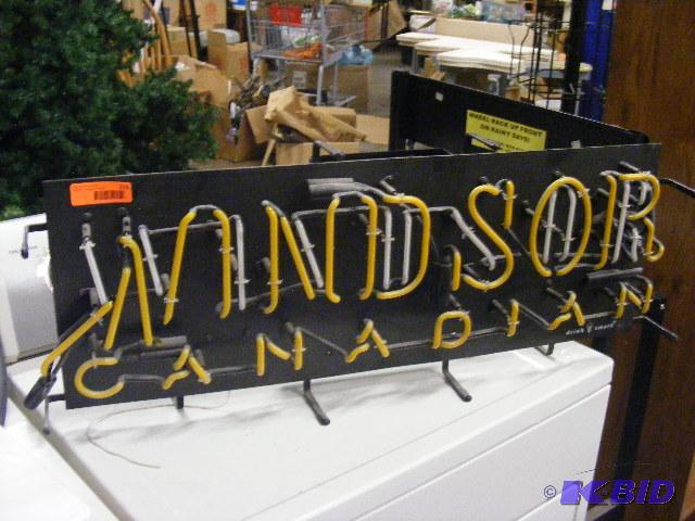 Windsor Canadian Neon Sign, the W is broken...
