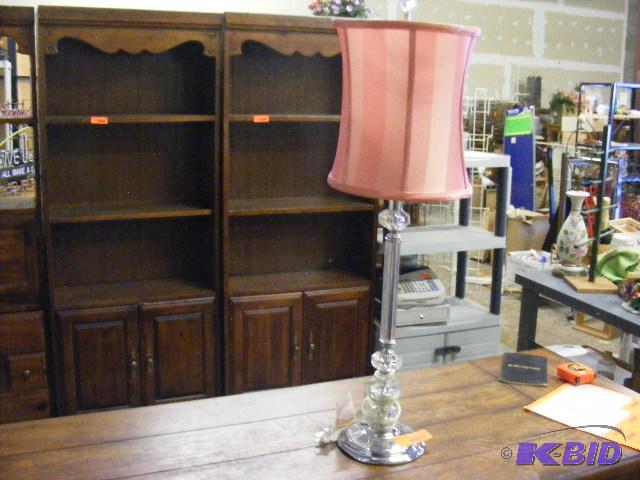 Lamp with pink shade...