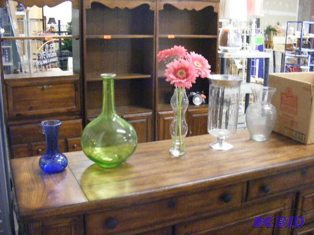 Five Vases, the one with silver around the to...