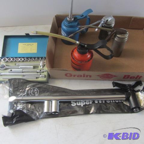 Oil Cans, Sockets, Wrenches