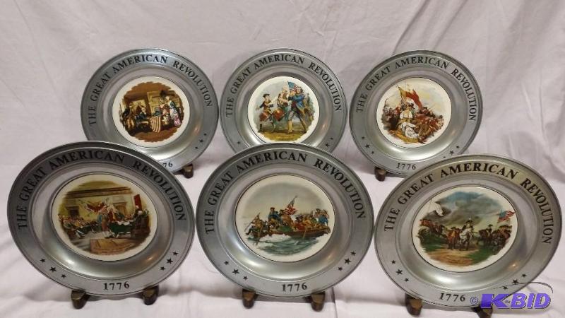6 Pewter Collector plates