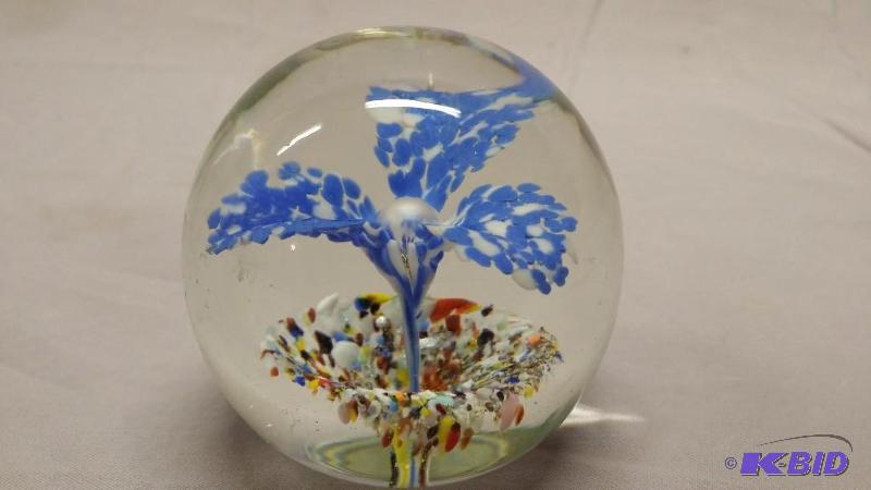 Blown glass paper weight in great shape....