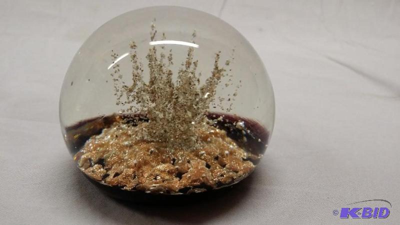 Blown glass paper weight in great shape size ...