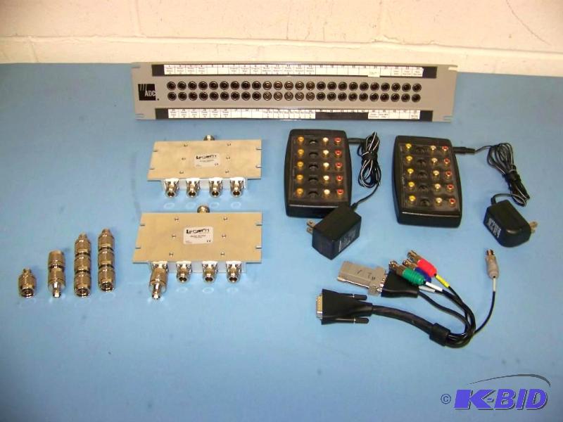 lot 106 image: (2) Radio Shack, S-Video Distribution AmplifiersAmps, (2) L-Com 4-Way Splitters and more