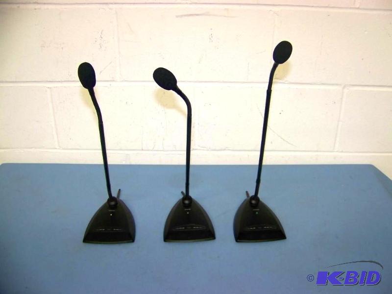 lot 120 image: (3) Shure, Microflex, Cardioid Condenser, Desk-Top Microphones