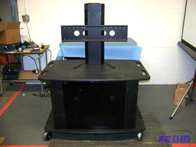 lot 122 image: Rolling, AudioVideo (AV), Flat Screen TV, Component Cart with Middle Atlantic Equipment Rack