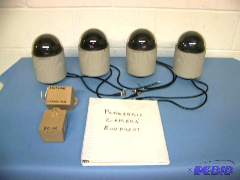 lot 79 image: (4) Panasonic, Super Dynamic, CCTVSecuritySurveillance Cameras in Protective Dome Casing