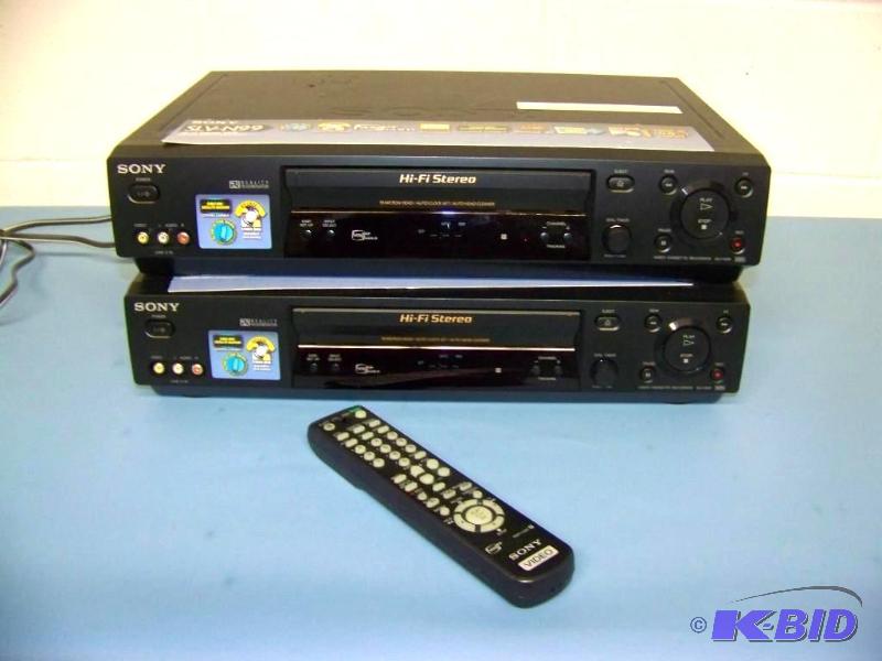 lot 83 image: (2) Sony, Video Cassette RecordersPlayers with (1) Remote Control
