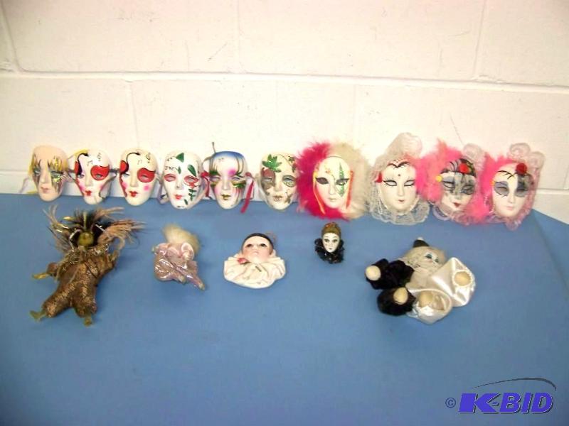 lot 43 image: Ceramic Masks and Dolls  Figurines