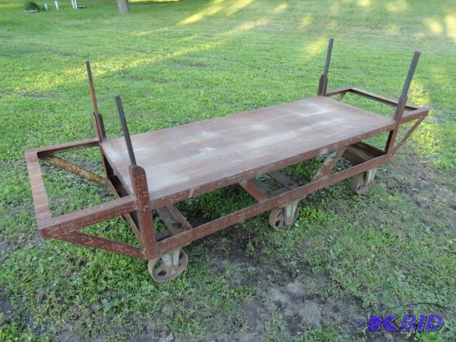 lot 5 image: Steel yard cart with 8" cast wheels, 101...