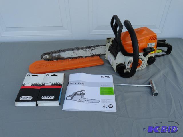 lot 52 image: Stihl MS170 chainsaw with 14" bar, comes...
