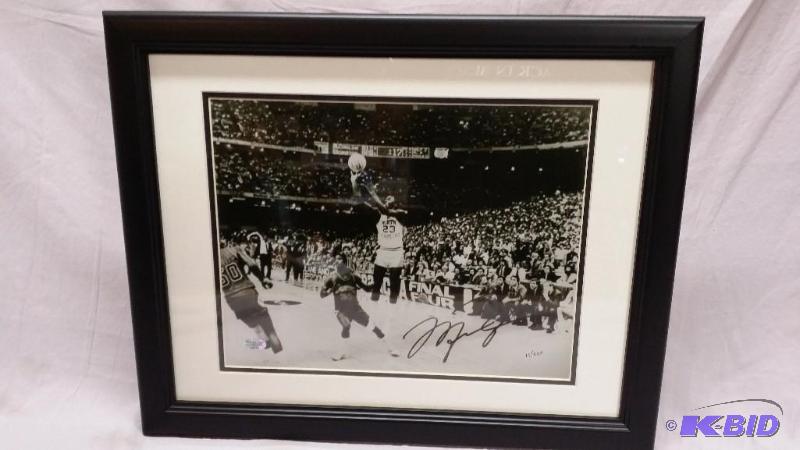 Signed and framed black and white print of Mi...