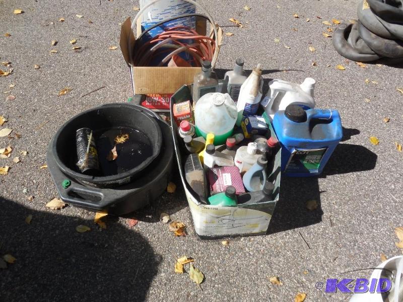 lot 104 image: Tons of Oil, gear lube, misc&nbspfluids, and...