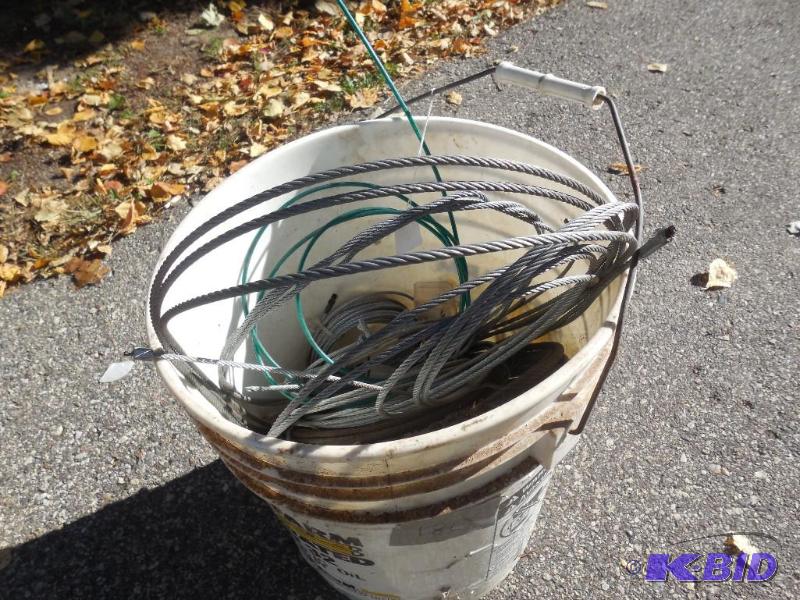 lot 180 image: bucket of smaller cable misc sizes...