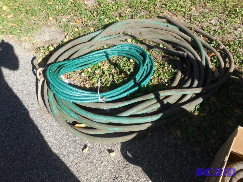 lot 183 image: 1" water hose and regular garden hose...
