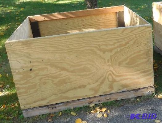 lot 192 image: Wood box built on pallet. 2 tall Great for s...