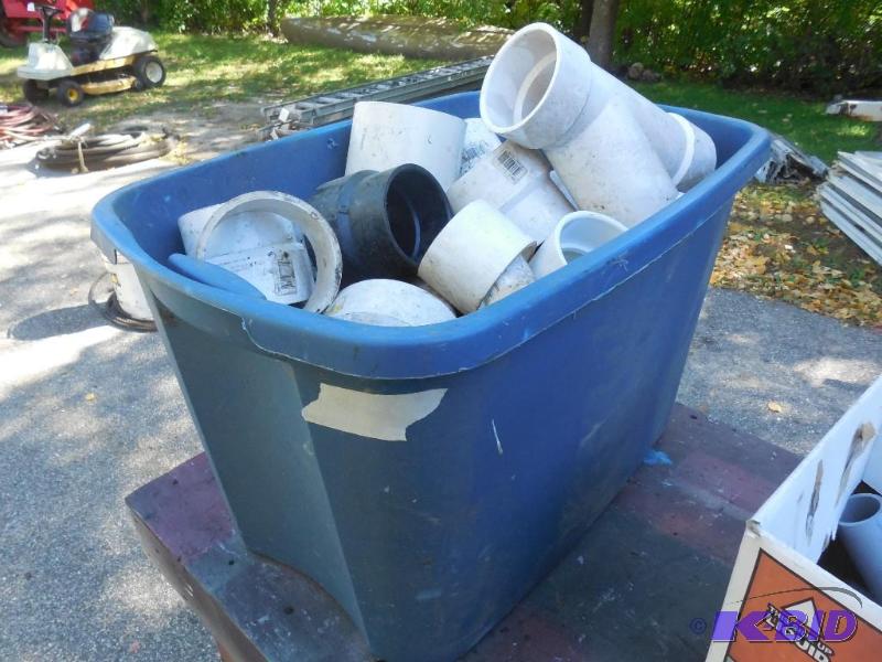 lot 78 image: Bin full of PVC fittings...